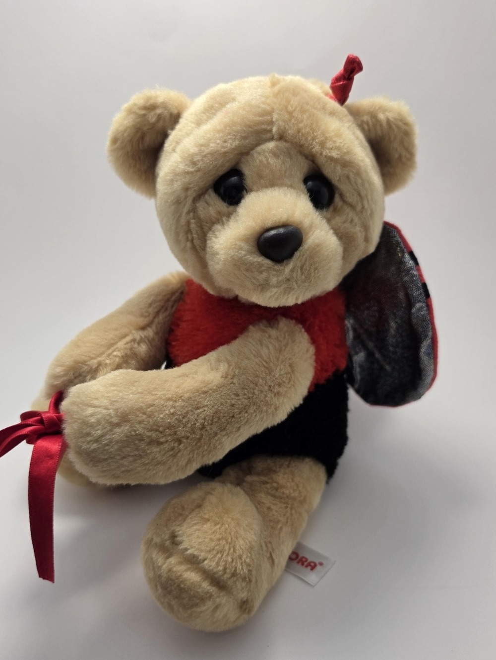 Aurora Ladybug Hugging Bear Plush, Stuffed Animal Collectible (Larger 10 inch)